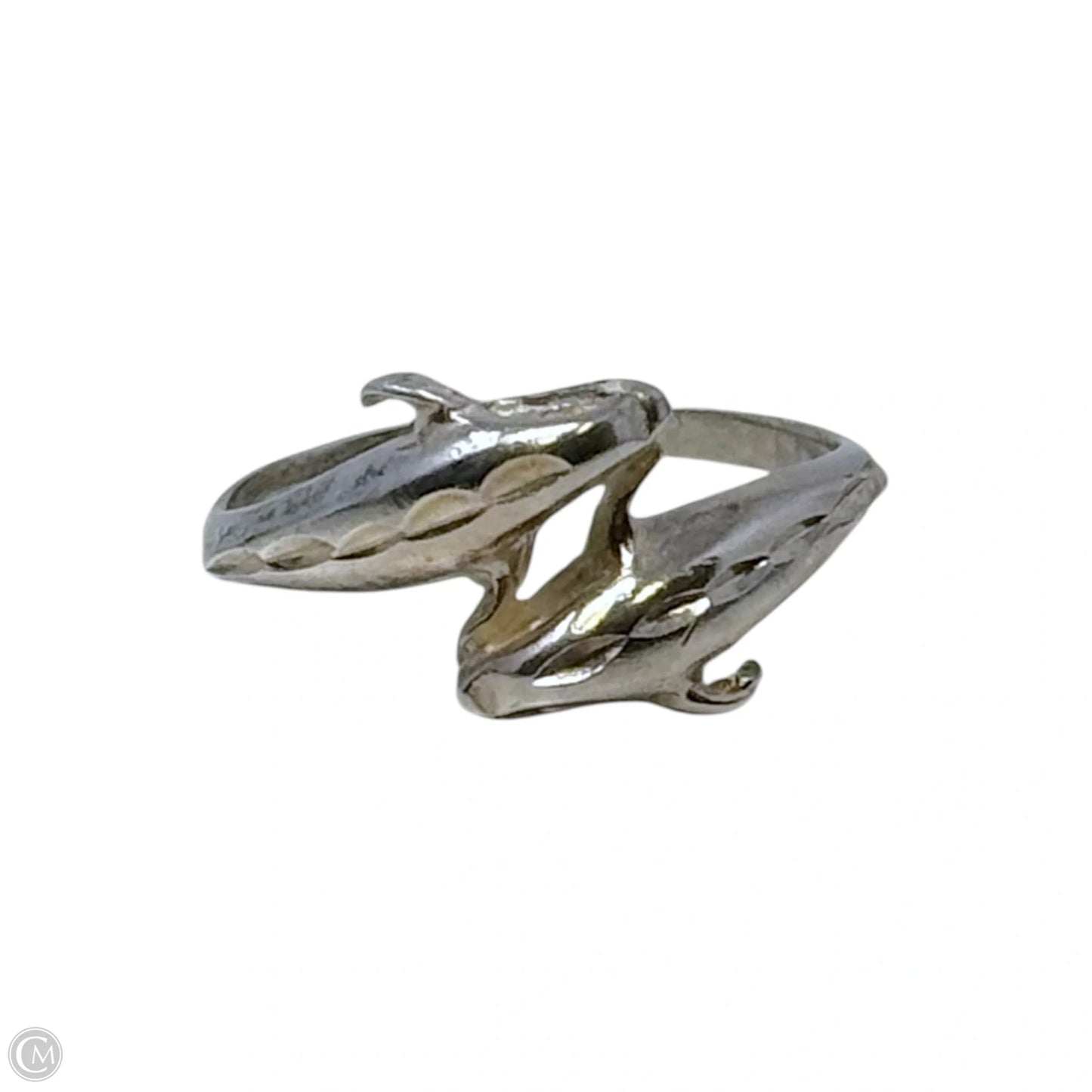 Dolphin Bypass Ring Sterling Silver, Size: 8.5