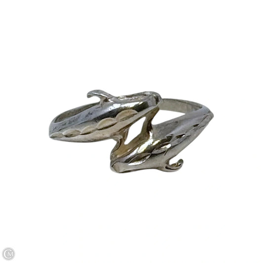 Dolphin Bypass Ring Sterling Silver, Size: 8.5