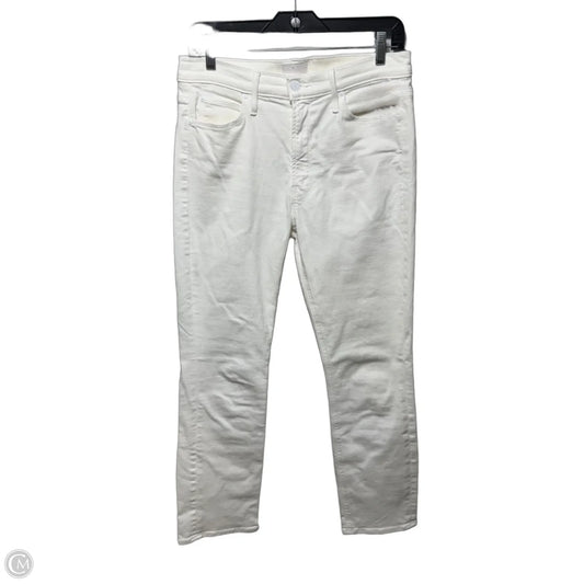 The Mid Rise Dazzler Ankle Jeans Straight By Mother In White Denim, Size: 8/29