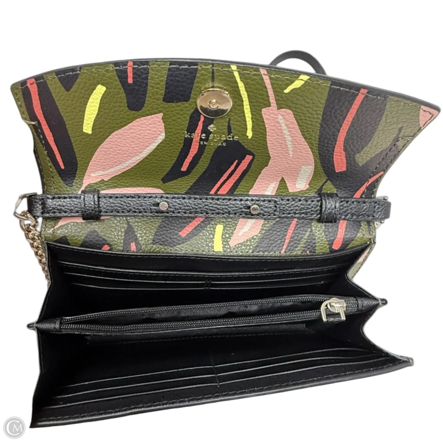 Eva Modern Feather Wallet On A Chain In Green Multi Designer By Kate Spade, Size: Small