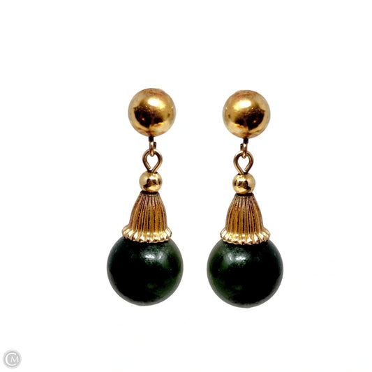 14K GF & Jade Drop Earrings