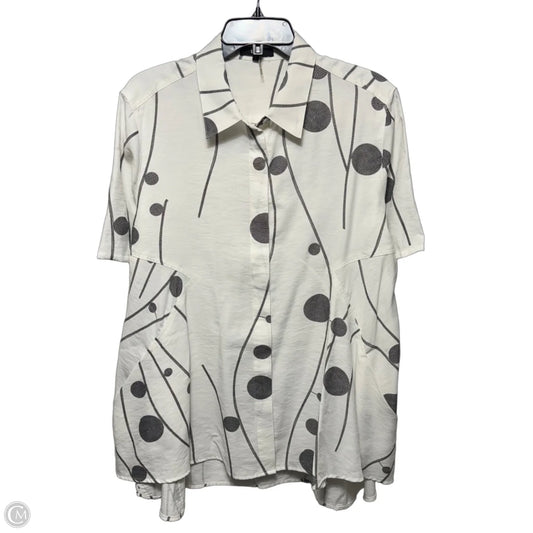 Tunic Short Sleeve By Lior In Black & White, Size: L