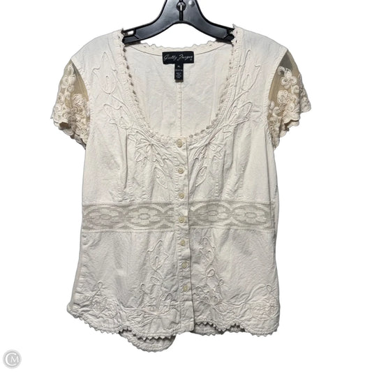 Top Short Sleeve By Getty Zueger In Cream, Size: Xl