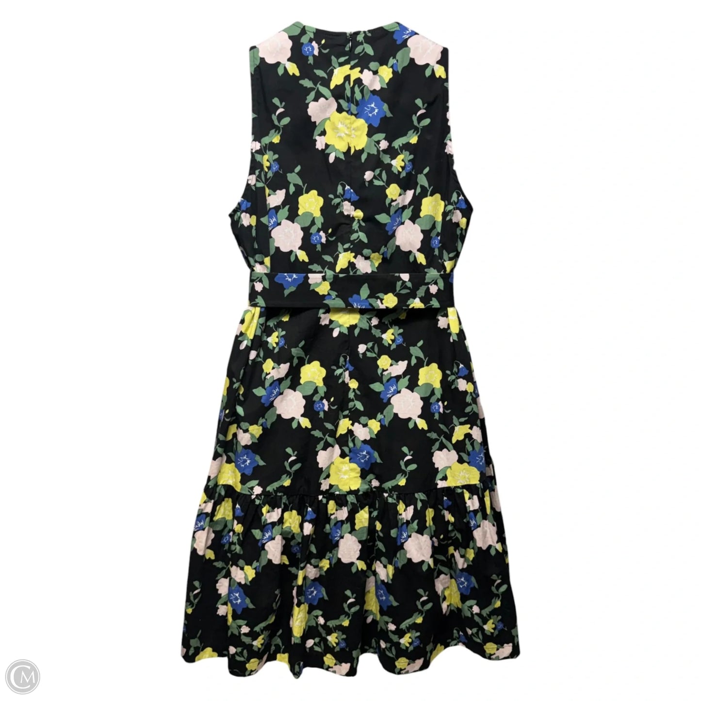 Floral Poplin Belted Flounce Hem Dress By Pearl by Lela Rose In Floral Print, Size: L