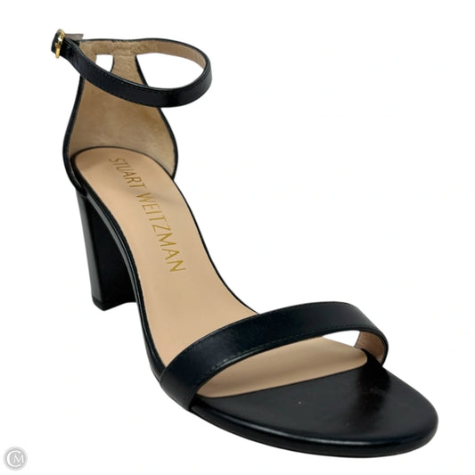 Nudist Block 75 Sandals Designer By Stuart Weitzman In Black, Size: 7.5