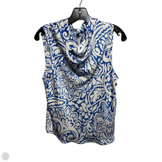 Top Sleeveless By Zara In Blue & White, Size: M