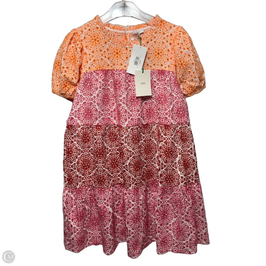 Tiered Eyelet Dress Casual Short By Voy In Multi-colored, Size: M