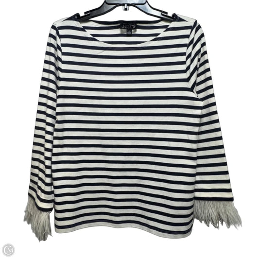 Feather Cuff Top Long Sleeve By J. Crew In Striped Pattern, Size: M