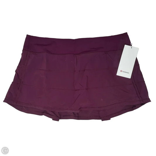 Pace Rival Skirt Athletic Skort By Lululemon In Maroon, Size: 12