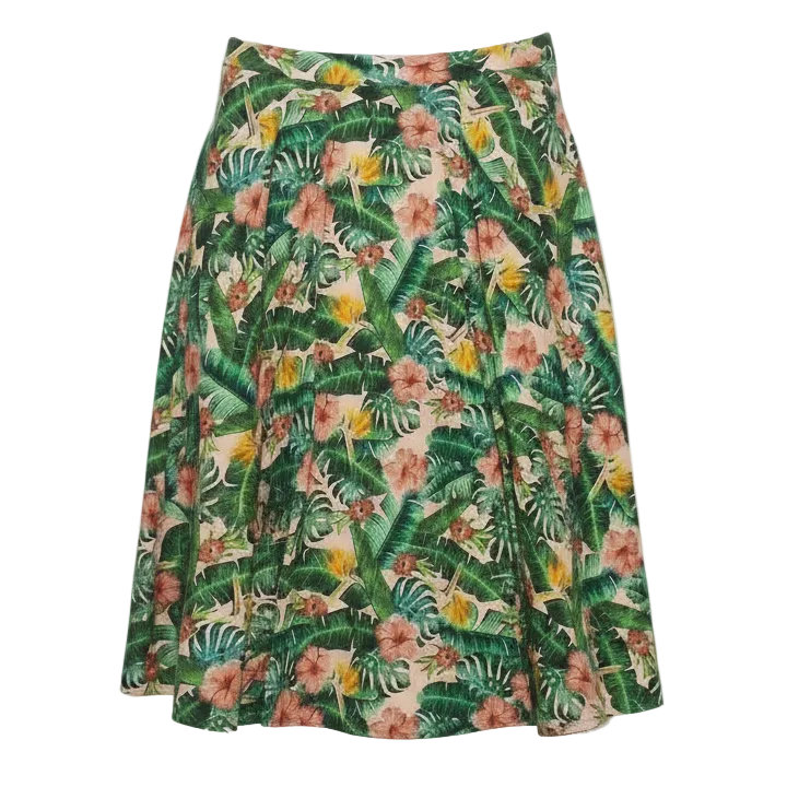 Valentina Floral Tropical Midi Skirt By Voodoo Vixen In Tropical Print, Size: XL