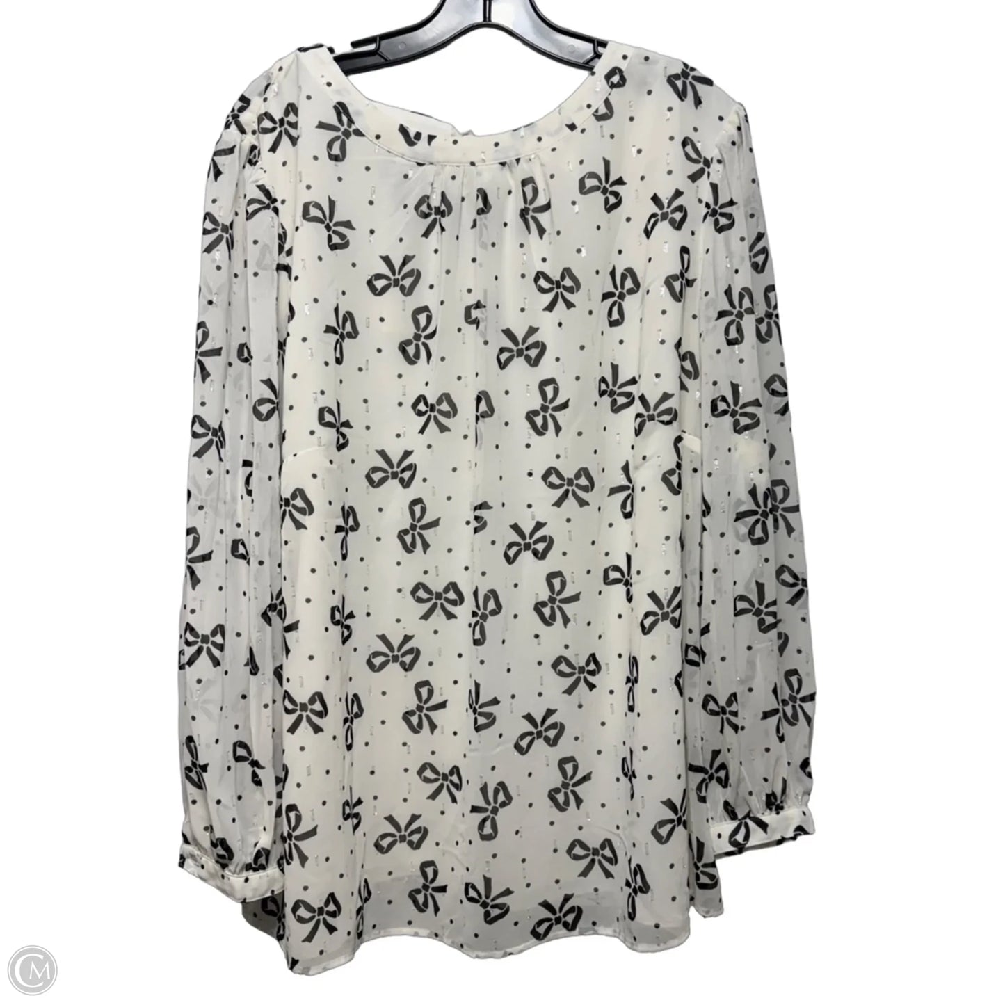 Top Long Sleeve By Talbots In Black & White, Size: 3x