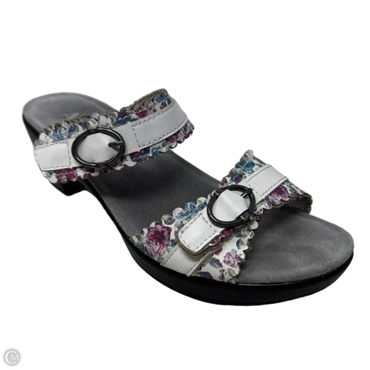 Sandals Heels Block By Alegria In Floral Print, Size: 8.5 (39)