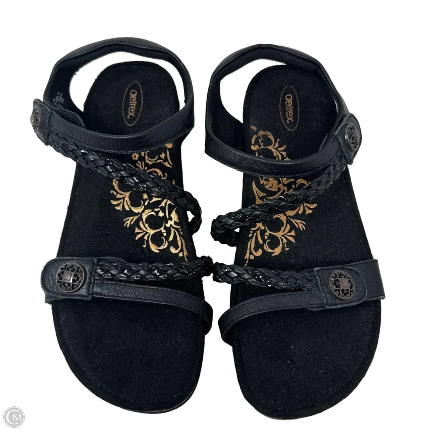 Jillian Sandals Flats By Aetrex In Black, Size: 11
