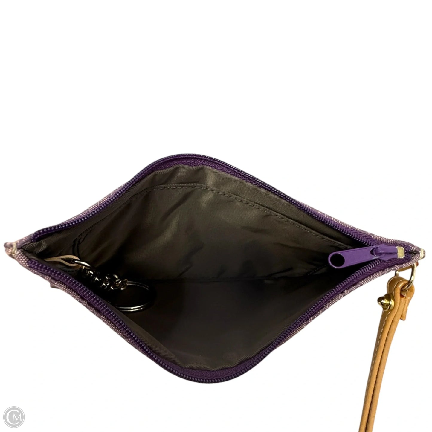 Signature Monogram Wristlet Pouch Designer By Dooney And Bourke, Size: Medium