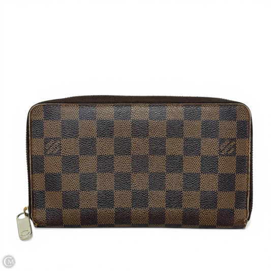 Damier Ebene Zippy Organizer Wallet Luxury Designer By Louis Vuitton, Size: Medium