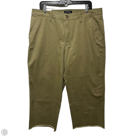 Wide Leg Cropped Chino Pants By Banana Republic In Green, Size: 16