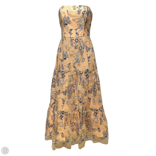Zuri Beaded Strapless Tiered Dress Party Long By Shoshanna Midnight In Floral Print, Size: 2