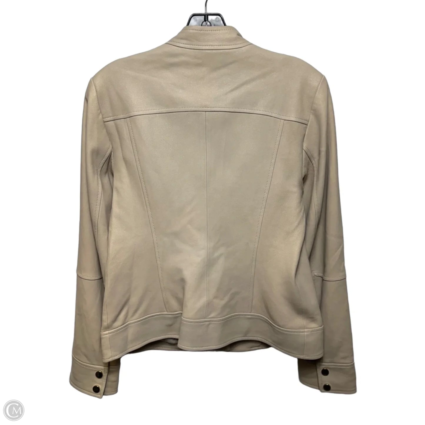 Jacket Leather By Etcetra In Cream, Size: 6