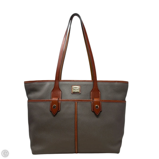 Double Pocket Pebble Grain Leather Tote Designer By Dooney And Bourke, Size: Medium