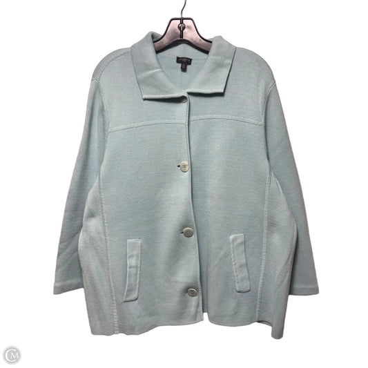 Sweater Cardigan By Talbots In Aqua, Size: 2x