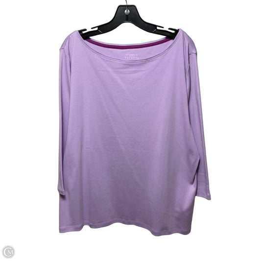 Top Long Sleeve Basic By Talbots In Purple, Size: 2x