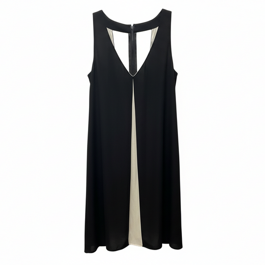 AS IS Rola Front Godet Mini Dress Designer By Alice + Olivia In Black & Cream, Size: XS