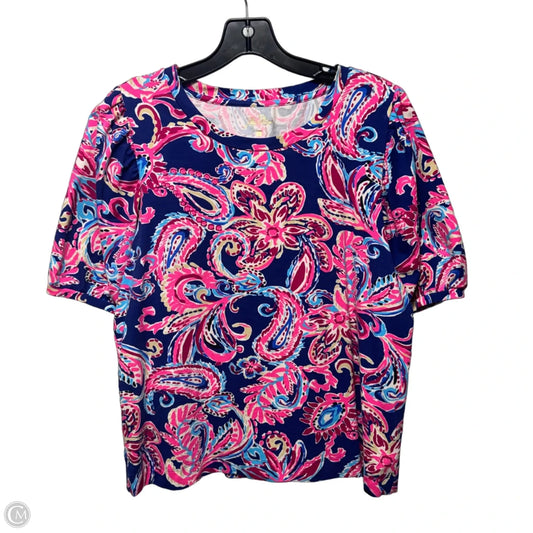 Top Short Sleeve Designer By Lilly Pulitzer In Multi-colored, Size: L