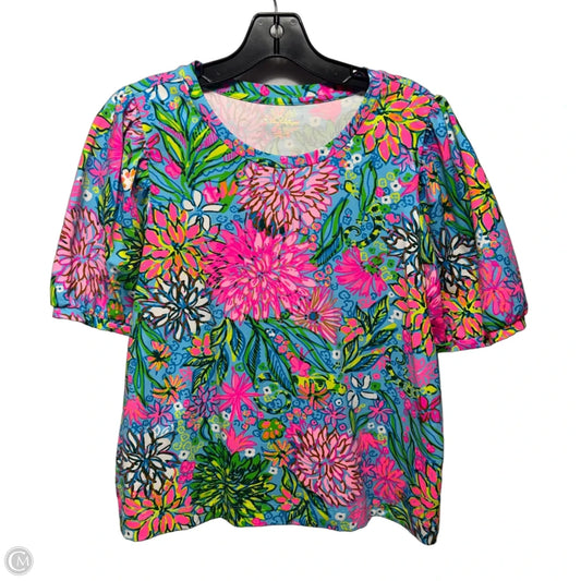 Top Short Sleeve Designer By Lilly Pulitzer In Multi-colored, Size: L