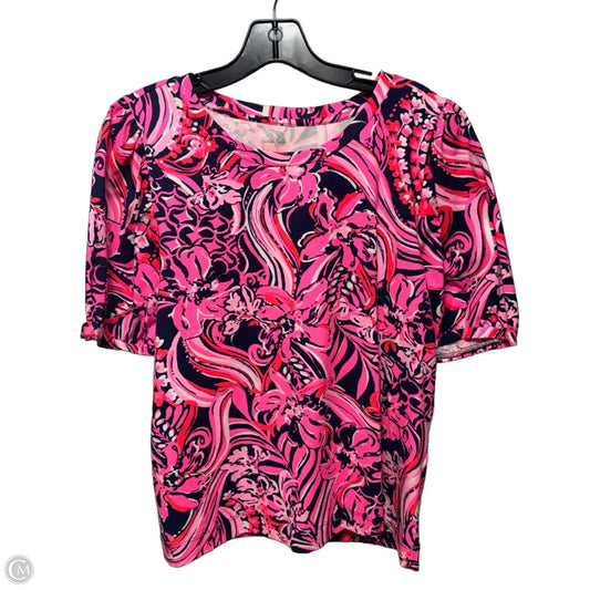 Top Short Sleeve Designer By Lilly Pulitzer In Multi-colored, Size: L