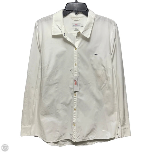 Top Long Sleeve By Vineyard Vines In White, Size: 16