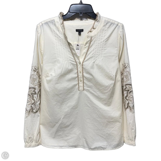 Top Long Sleeve By Talbots In Cream, Size: L