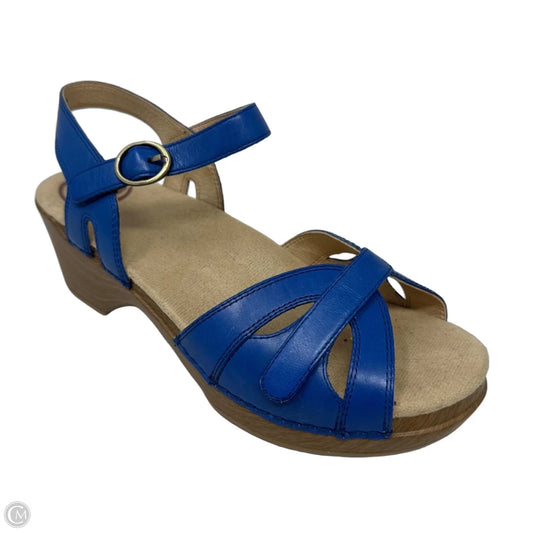 Sandals Heels Block By Dansko In Blue, Size: 9 (39)