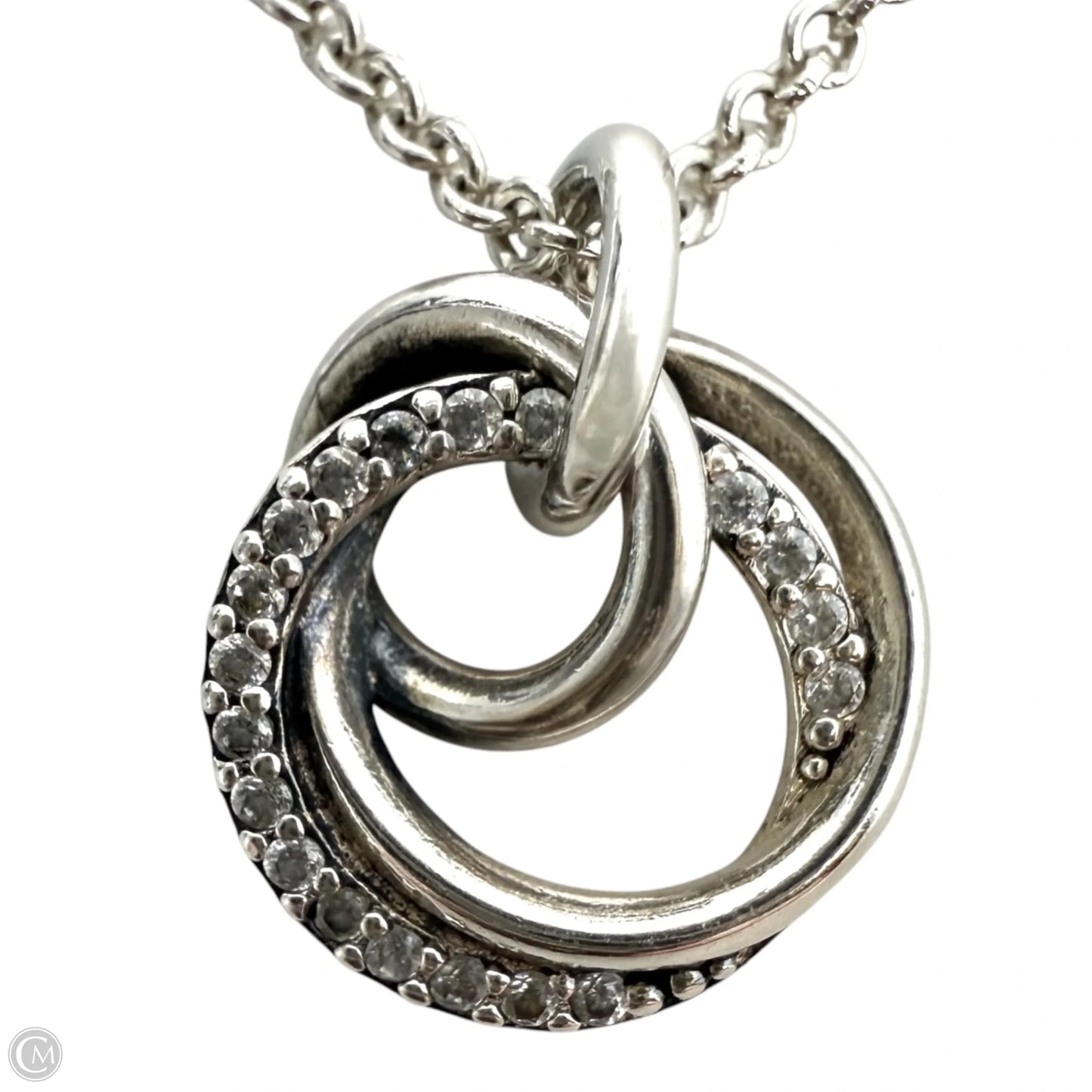 Family Always Encircled Sparkling Cubic Zirconia Pave Pendant Necklace In Sterling Silver By Pandora