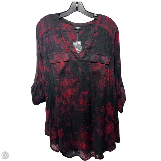 Top 3/4 Sleeve By Torrid In Floral Print, Size: 1x