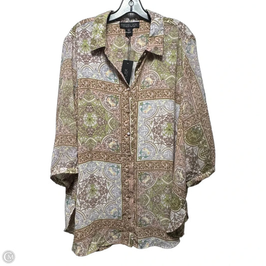 Top 3/4 Sleeve By Rachel Zoe In Multi-colored, Size: 2x