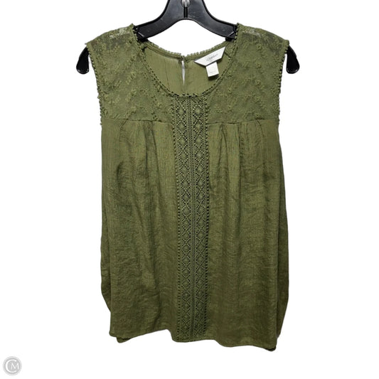 Top Sleeveless By Cj Banks In Green, Size: 1x