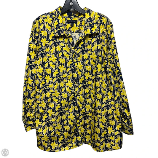 Top Long Sleeve By Lands End In Floral Print, Size: 26