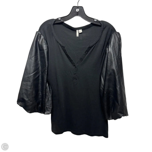 Top Short Sleeve By Cato In Black, Size: 18/20