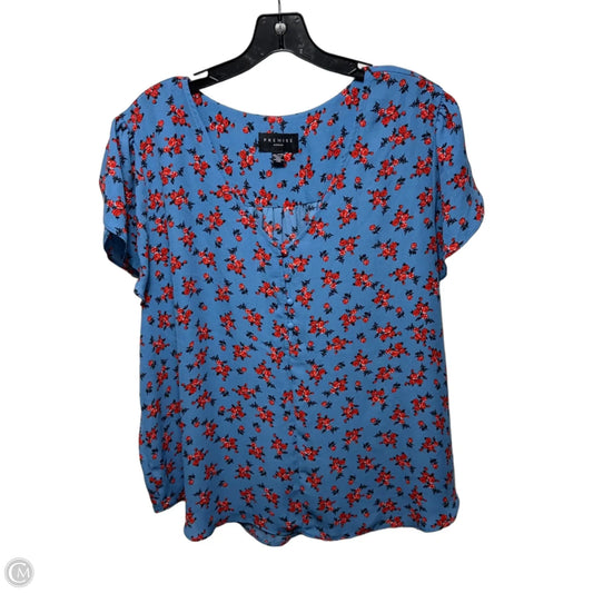 Top Short Sleeve By Premise In Floral Print, Size: 2x