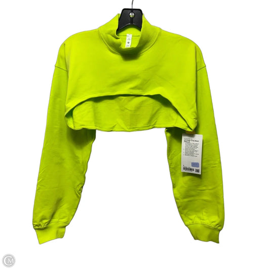 LA Super Crop Mock Neck Athletic Top Long Sleeve By Lululemon In Chartreuse, Size: 8