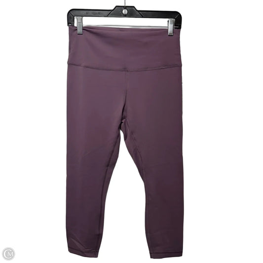 Wunder Train HR Crop Athletic Leggings Capris By Lululemon In Purple, Size: 10