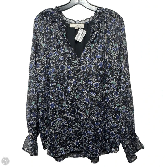 Top Long Sleeve By Loft In Floral Print, Size: Xl
