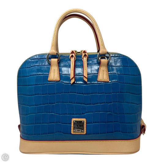 Croc Embossed Zip Zip Satchel Handbag Designer By Dooney And Bourke, Size: Medium