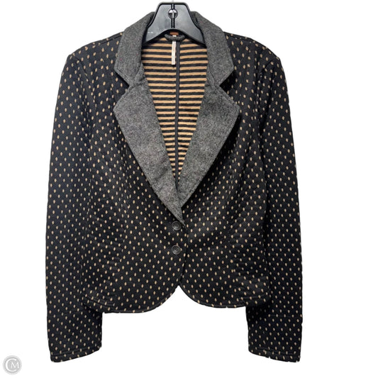 Quilted Blazer By Free People In Black & Tan, Size: S