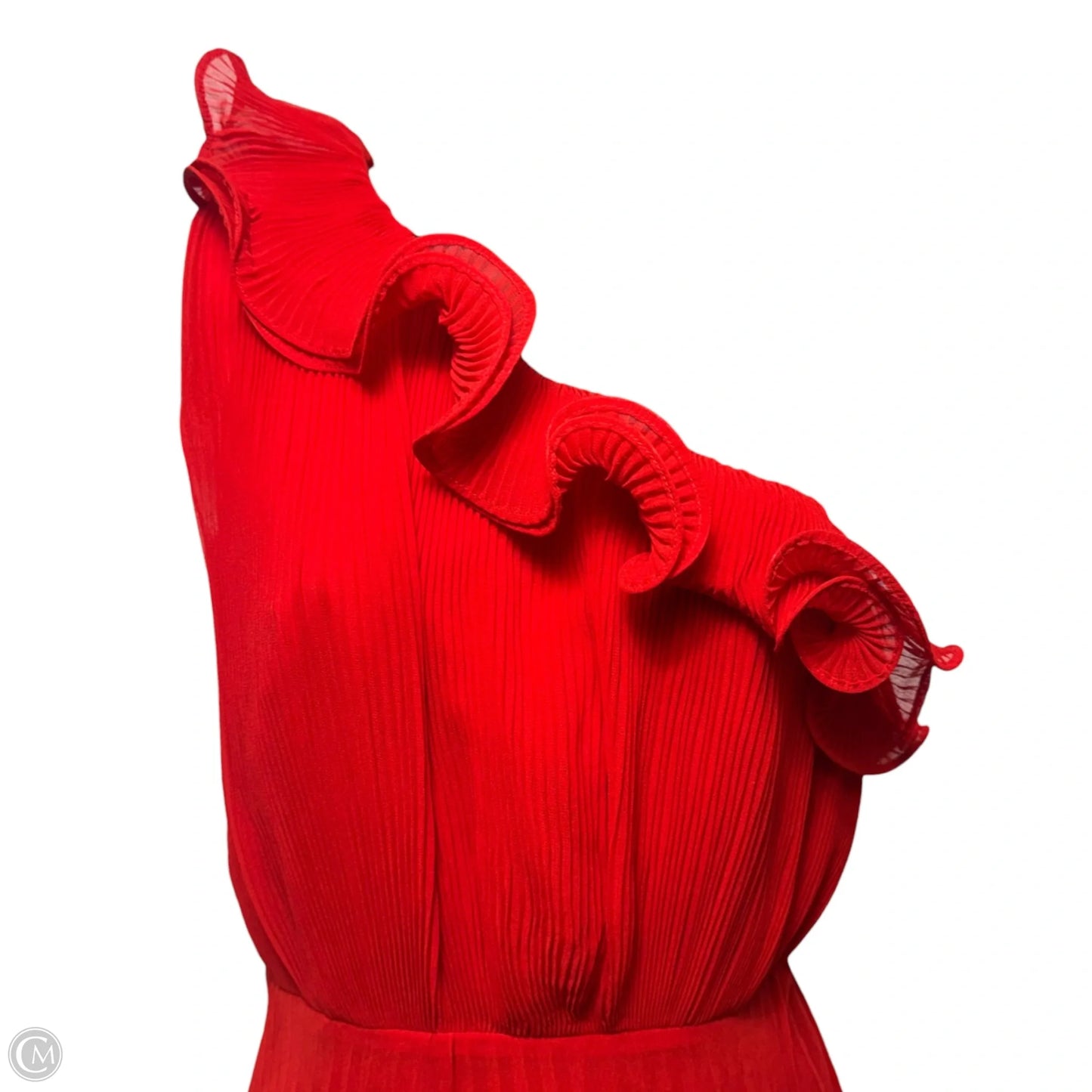 Love Song Pleated Asymmetrical One Shoulder Dress Party Midi By Talulah In Red, Size: S