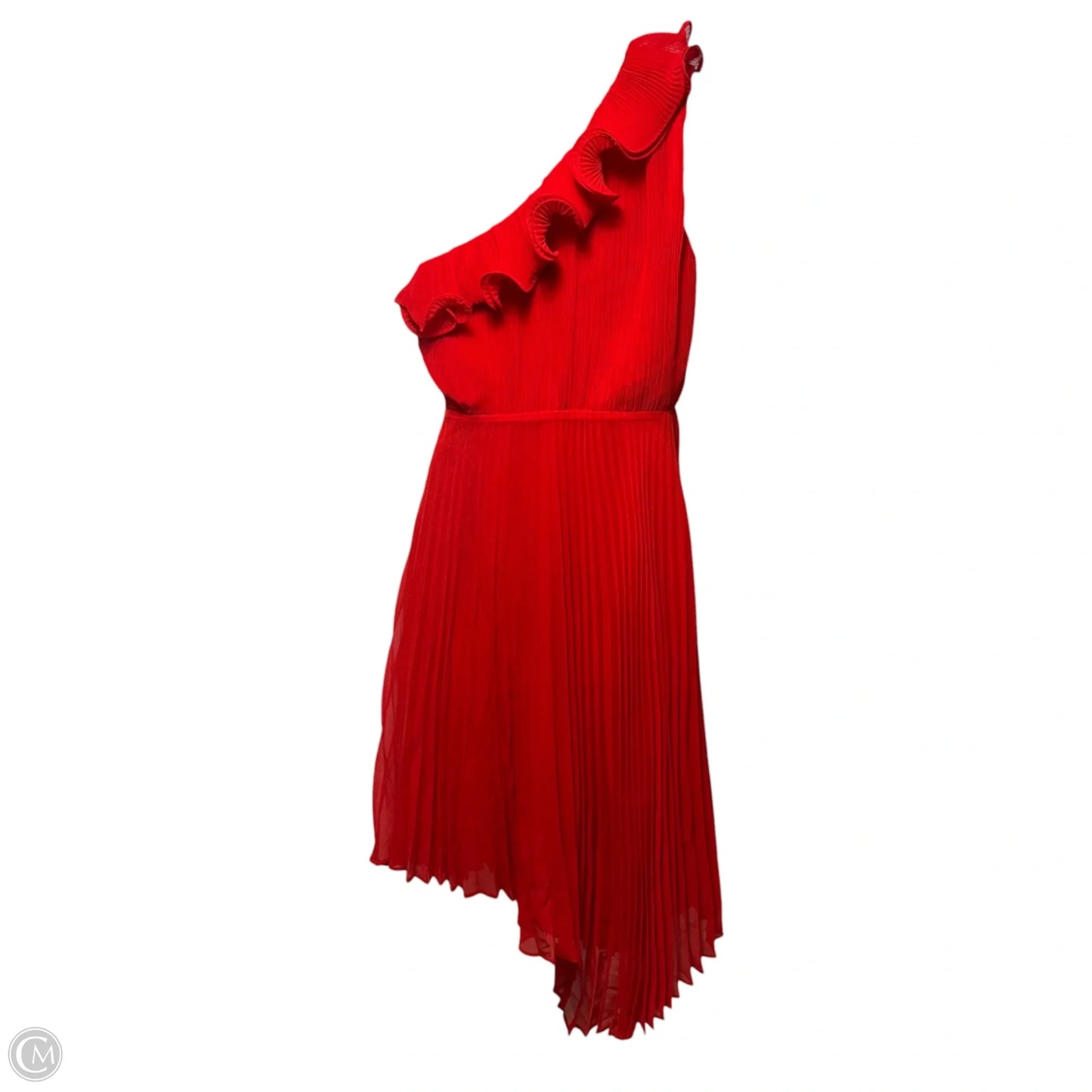 Love Song Pleated Asymmetrical One Shoulder Dress Party Midi By Talulah In Red, Size: S