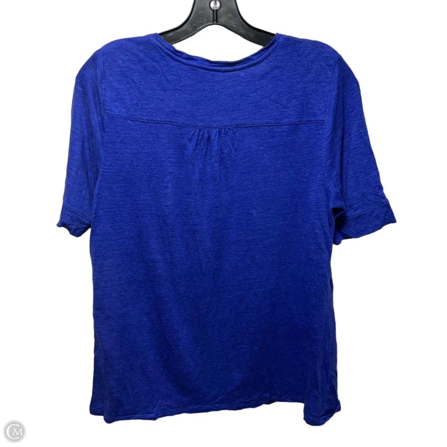 Linen Top Short Sleeve By Chicos In Blue, Size: M