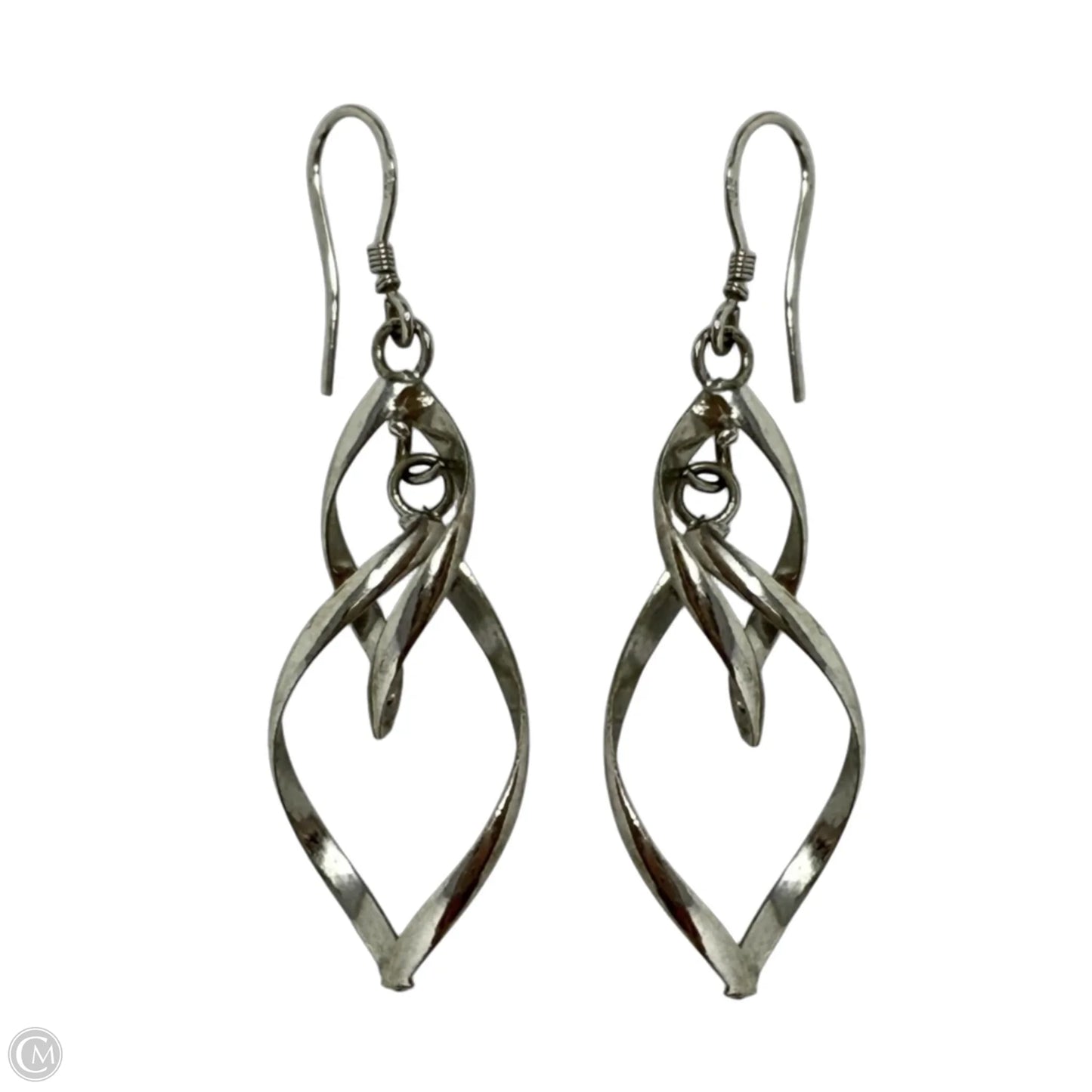 Sterling Silver Interlocking Infinity Spiral Dangle Earrings