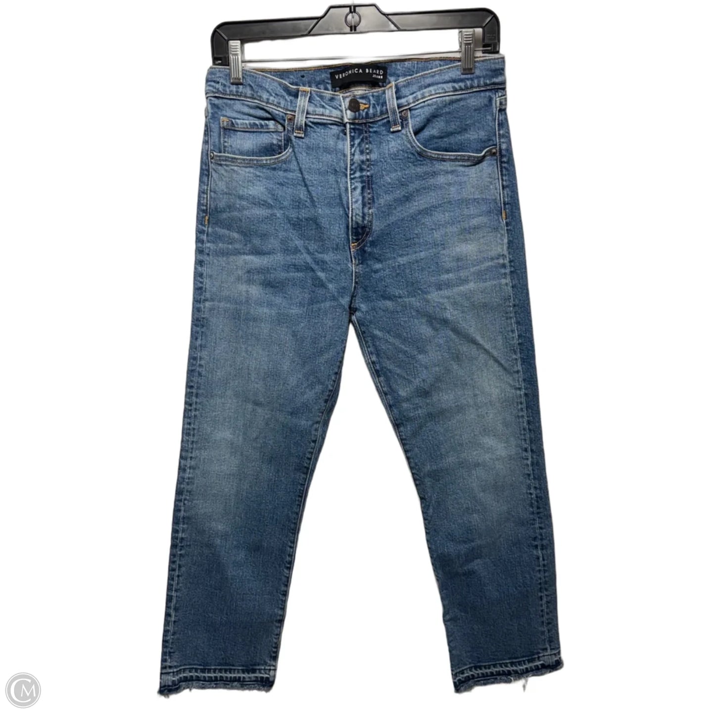 Pipeline Fray Jeans Straight By Veronica Beard In Blue Denim, Size: 10/30