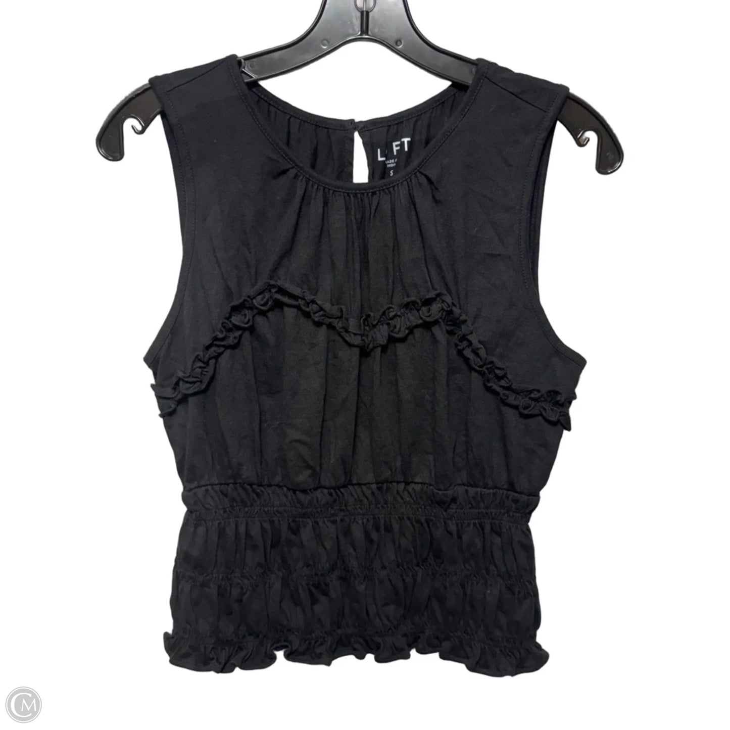 Top Sleeveless By Loft In Black, Size: S
